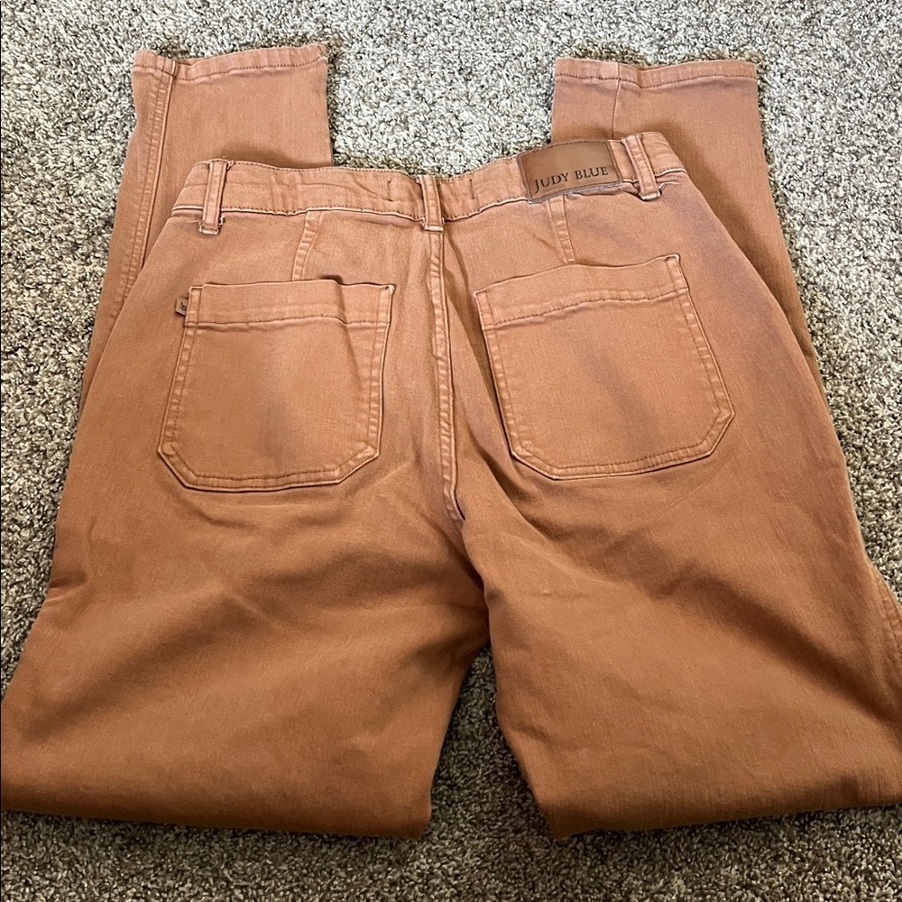 Judy Blue High Waist Garment Dyed Camel Double Cuff Joggers - Picture 5 of 6
